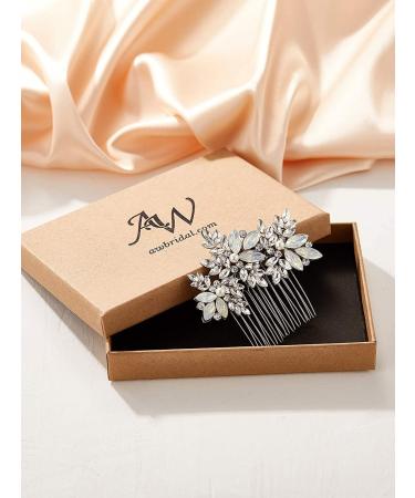Opal Crystal Bridal Hair Comb - Retro Wedding Hair Accessories for Brides & Bridesmaids (Silver) - Buy Online on GoSupps.com