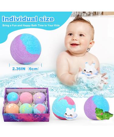 Trecaan Bath Bombs for Kids with Toys Inside Set of 6 Bath Bomb Gift Set Marine Life Toys Gift for Kids Handmade Fizzy Balls Kit Organic Bubble Bath Bomb Great Gift for Birthday Christmas Easter 6pcs+toys - Buy Online on GoSupps.com