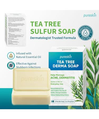 pureskin Calming Cream + Tea Tree Sulfur Soap 2-Pack Bundle 2-Piece Set for Oily Flaky or Blemish-Prone Skin - Buy Online on GoSupps.com