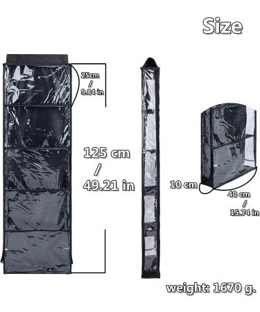 Hanging Yarn Storage Organizer with 5 Compartments - Large Clear Wall Display for Bulky Yarn, Needles, and Hooks (Black) - Buy Online on GoSupps.com