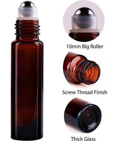 24 Pack Inice Roller Bottles for Aromatherapy Essential Oils - Amber Glass 10ml Refillable Containers with Accessories and Roller Ball - Buy Online on GoSupps.com