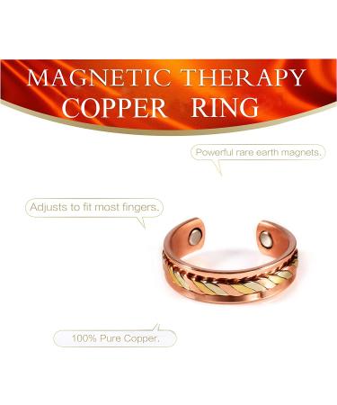 Pure Copper Magnetic Therapy Ring for Arthritis & Joint Pain Relief - Adjustable Size - Buy Online on GoSupps.com