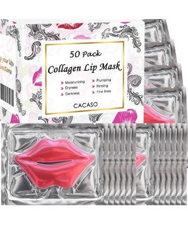 50 Pcs Lip Mask Sheet - Crystal Lip Masks Moisturizing Rose Pink Lip Masks Anti-Chapped Anti-Wrinkle 1 Count (Pack of 1)