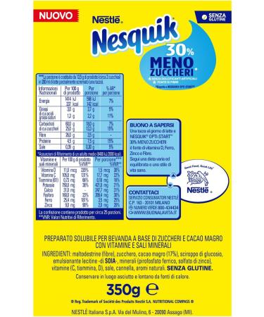  Nesquik Nesquik Instant Drink Mix with Fat-Reduced Cocoa 30% Less Sugar 350g - Buy Online on GoSupps.com
