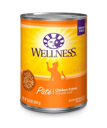 Wellness Complete Health Grain-Free Chicken Entrée Wet Cat Food, Natural Ingredients, Made in USA with Real Chicken, All Breeds (Adult, Chicken Pate, 12.5 Ounces, Pack of 12) Adult Cat 12.5 Ounce (Pack of 24)