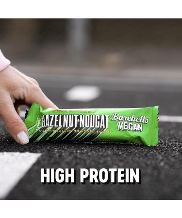 Barebells Vegan Hazelnut Nougat Protein Bars | 15g Protein, Low Carb, Delicious Vegan Snacks | 12 x 55g - Buy Online on GoSupps.com