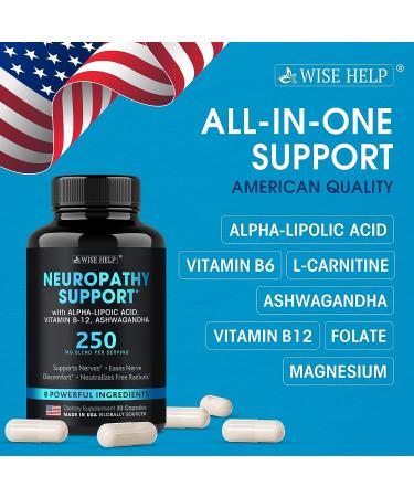 Neuropathy Support | Natural Nerve Discomfort Relief | Made in USA | Antioxidant Formula for Trigeminal Neuralgia & Diabetic Neuropathy | 30 Caps - Buy Online on GoSupps.com