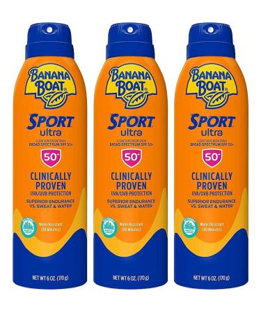 Banana Boat Continuous SPF 50+ Spray Sport 6oz (177ml) - Pack of 3 - Buy Online on GoSupps.com