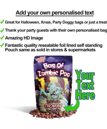 Personalised Bag Of Zombie Poo Chocolate Raisins Halloween Xmas Christmas Easter Gift Kids Birthday Party Doggy Bag - Buy Online on GoSupps.com