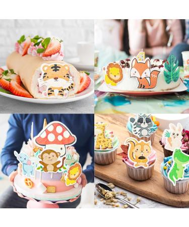 60 Edible Tortendeco Animal Cupcake Toppers | Jungle & Forest Theme Birthday Decorations - Buy Online on GoSupps.com