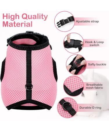 Adjustable Soft Rabbit Dishes with Elastic Leash for Small Pets - XL (34-42cm) - Pink Kitty & Bunny Walking Accessories - Buy Online on GoSupps.com