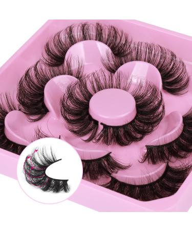 Focipeysa Lashes Mink Fluffy Dramatic False Eyelashes 20mm Long Faux Mink Eyelashes D Curl Wispy Fake Lashes Pack Look Like Extension A01 20mm