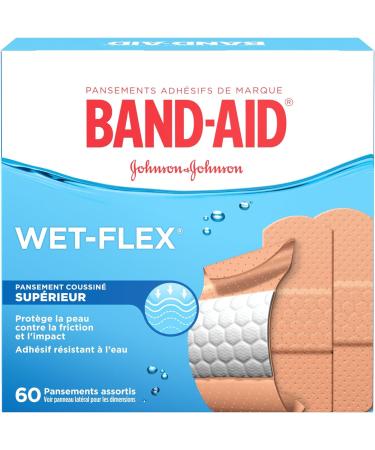 Band-Aid Water Resistant Wet-Flex Adhesive Bandages Assorted Sizes Value Pack Small Regular Large 60 Bandages Variety Pack - Buy Online on GoSupps.com