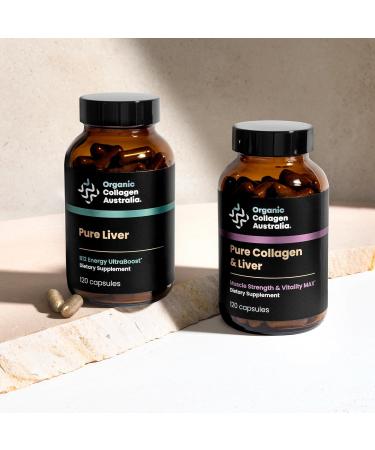 Organic Collagen Australia Pure Liver Capsules - Grass-Fed & Pasture-Raised Source of B12 Energy Immune Support Muscle Strength & Metabolism Aid (120 Capsules) - Buy Online on GoSupps.com