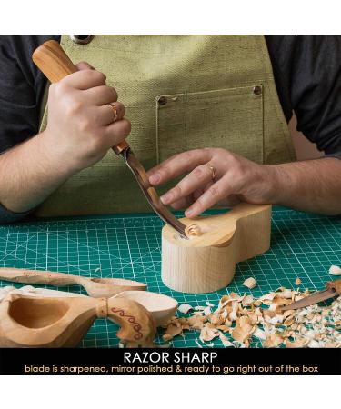 BeaverCraft G7L/22 Wood Carving Gouge Chisel - Carbon Steel Blade, Wood Handle, Radial Bent Gouge for Hard & Soft Woods - Buy Online on GoSupps.com