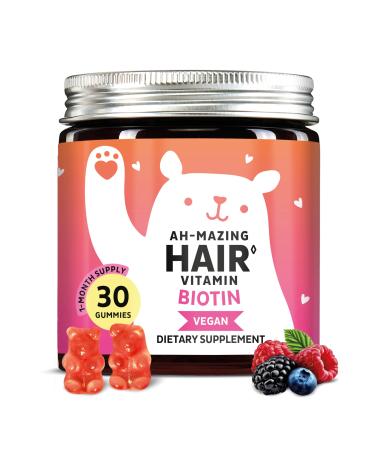 Biotin Gummies for Hair Skin & Nails. 5 000 mcg High Potency Vegan Vitamins for Faster Hair Growth Stronger Nails & Healthy Skin. with Vitamins C & E 30 Gummies 1 Count (Pack of 30)