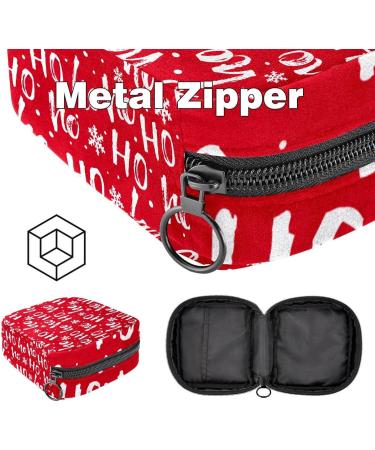 Shop Red Christmas Napkin Storage Bag for Women | Portable Menstruation & Bandage Organizer - HoHoHo Snowflake Design - Buy Online on GoSupps.com