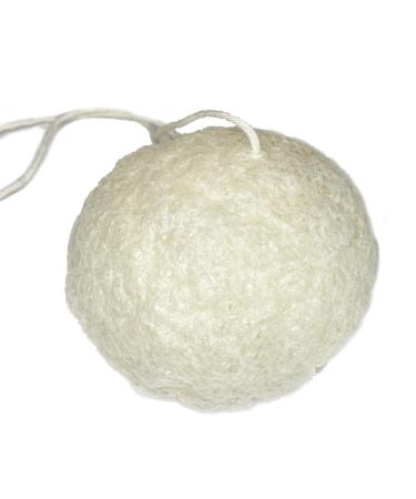 Made in Japan Natural Facial Konjac Sponge for Exfoliating and Deep Gentle Face Pore Cleansing (White)