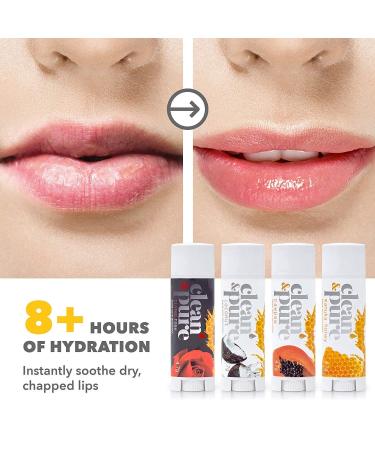 Clean & Pure Lip Balm 8-Pack (Coconut) | Lip Care Set With 100% All Natural Beeswax | Vitamin E Oil | Flavored Lip Balm for Dry Chapped Lips | Made in Australia - Buy Online on GoSupps.com