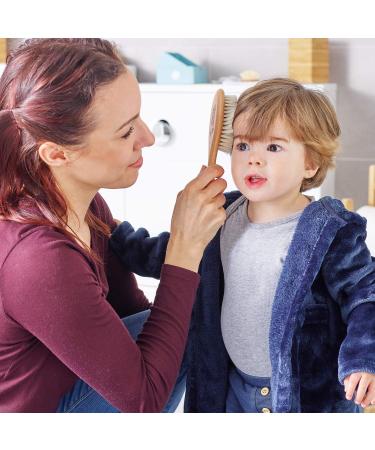 Yellodoor All-Natural Baby Hair Brush Set - 2 Wooden Brushes in Gift Box | Soft Goat Hair Bristles | Ideal Cradle Cap Brush - Buy Online on GoSupps.com