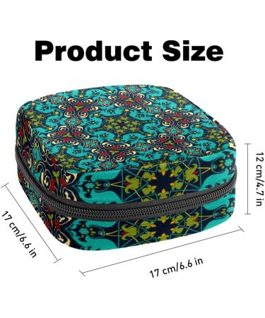 Shop Mandala-Green Menstruation Pad Bag with Zipper | Stylish Women's Napkin & Tampon Bags | Eco-Friendly & Psychedelic Design - Buy Online on GoSupps.com