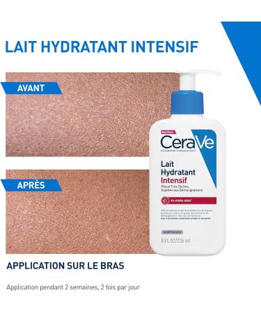 CeraVe Lait Hydratant Intensif Corps et Visage - Peaux Tr s S ches Avec D mangeaisons - 72H d Hydratation - Beurre de Karit + 3 C ramides + Hydro-Urea Boost - Sans Parfum Non Com dog ne - 236ml - Buy Online on GoSupps.com