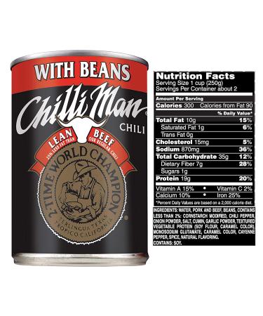 Chilli Man Canned Chili With Beans & Lean Beef 15oz (Pack of 12) - Buy Online on GoSupps.com