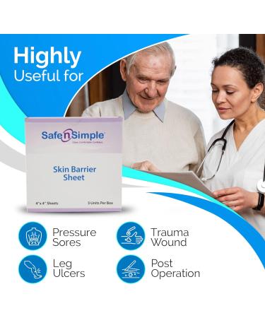 Safe n' Simple Aloe and Zinc Oxide Skin Barrier Sheets - 4x4 Individually Wrapped Packets - Ostomy Skin Protective Sheets - Buy Online on GoSupps.com