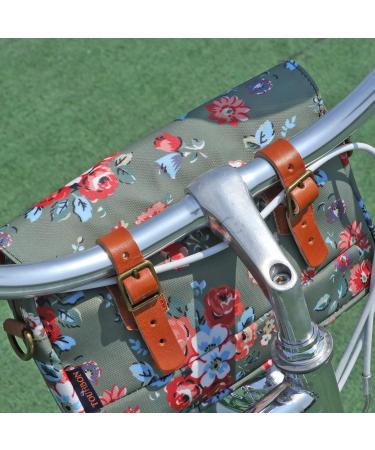Tourbn Waterproof Canvas Bicycle Handlebar Bag - Floral Green Pattern | 25x18x6cm - Durable & Stylish Bike Accessories - Buy Online on GoSupps.com