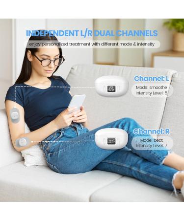 Luvan Wireless Rechargeable TENS and EMS Machine for Pain Relief Portable Digital Dual Channel TENS Unit Muscle Stimulator with 6 Modes and Charging Case for Back Shoulder Waist and Sciatica - Buy Online on GoSupps.com
