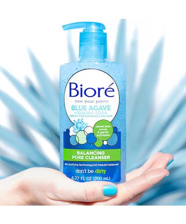 Bior Daily Blue Agave + Baking Soda Balancing Pore Cleanser 6.77 fl oz - Gentle Exfoliating Liquid Cleanser for Combination Skin - Buy Online on GoSupps.com