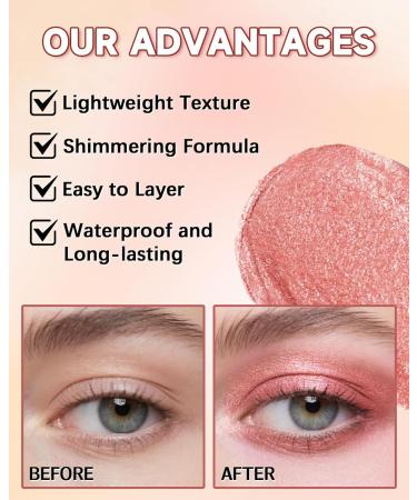  Lestpola Orange-Brown Glitter Eyeshadow Unique Diamond Shimmer Eyeshadow Palette Creamy Texture Long Lasting High Shine Waterproof Multi-purpose for Face and Eye - Buy Online on GoSupps.com