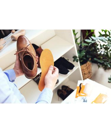 Kaps Leather Cork Shoe Insoles Set - 6 Pairs for Men and Women | Natural Leather with Cork Underlayer | Replacement Inserts | Size 44 EUR / 11 US Men - Buy Online on GoSupps.com