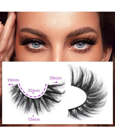 Mnik Lashes Fluffy False Eyelashes 7 Pairs 20mm D Curl Russian Wispy Cat Eye Natural Look - FANXITON D-20MM-02 - Buy Online on GoSupps.com