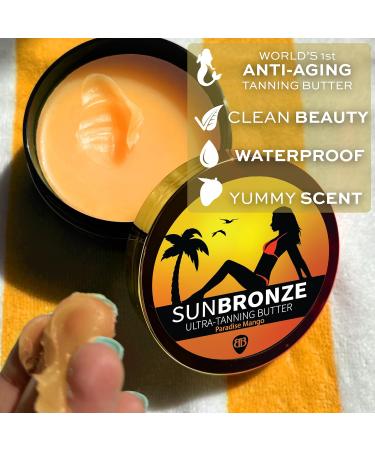 Original Sun Bronze Ultra Tanning Butter - Paradise Mango | Fast Tan & Sensitive Skin Formula | Ideal for Sun & Tanning Bed Use - Buy Online on GoSupps.com