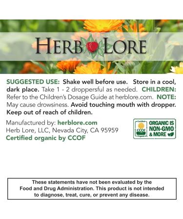 Herb Lore Relax Tincture - Organic Liquid Extract Drops with Lemon Balm Chamomile and Skullcap for Kids & Adults (2 fl oz) 2 Fl Oz (Pack of 1) - Buy Online on GoSupps.com