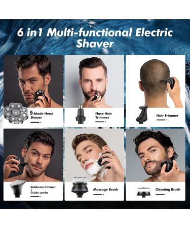 Electric Razor for Men | 9D Shaver for Bald Men | 6-in-1 Grooming Kit with Trimmer & LED Display | Wet/Dry Use - Buy Online on GoSupps.com