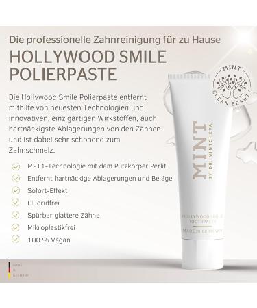 MINT Hollywood Smile Polishing Paste 75ml - Vegan Fluoride-Free Tooth Cleaner for Effective Whitening & Depth Cleaning - Dr. Mintcheva - Buy Online on GoSupps.com