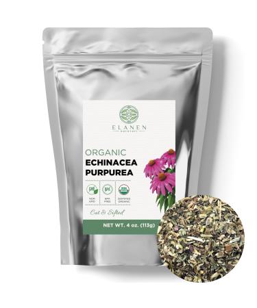 Organic Echinacea Purpurea 4 oz. (113g) USDA Certified Organic Dried Echinacea Tea Premium Echinacea Herb Loose Purpurea Purple Coneflower Cut & Sifted