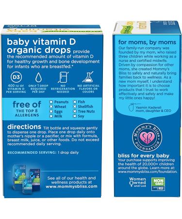 Organic Baby Vitamin D Drops for Healthy Growth, Bone Development, and Immunity - 45 Servings, 0.055 Ounce (Pack of 4) - Buy Online on GoSupps.com