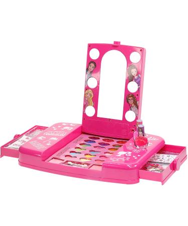Barbie Beauty Vanity Set with Light-Up Mirror for Ages 3+ | Includes Lip Gloss, Eye Shadow, Nail Polish & Accessories | Ideal for Parties & Sleepovers - Buy Online on GoSupps.com