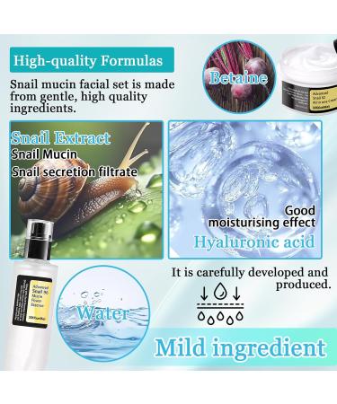 Snail Mucin Facial Set Snail Mucin Cream & Snail Mucin Serum Snail Moisturizer Hydrating Snail Serum for Face(2PCS) - Buy Online on GoSupps.com