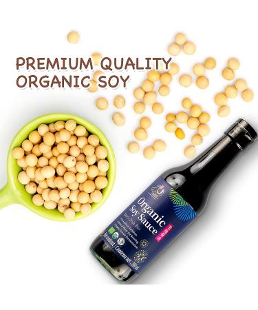 YUHO Organic Low Sodium Soy Sauce - 10.14 Fl.oz (300ml) - Dark Sweet Premium Salad Soy Sauce - Buy Online on GoSupps.com