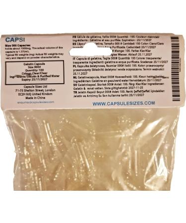 100 Count Size 000 Clear Empty Gelatin Capsules - Clear/Clear - Buy Online on GoSupps.com