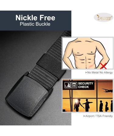 JASGOOD Nylon Military Tactical Men Belt 2 Pack - Outdoor Webbing Web Belt with Plastic Buckle - Fits Pant Up To 35 - Gift for Men - C-black+black - Buy Online on GoSupps.com