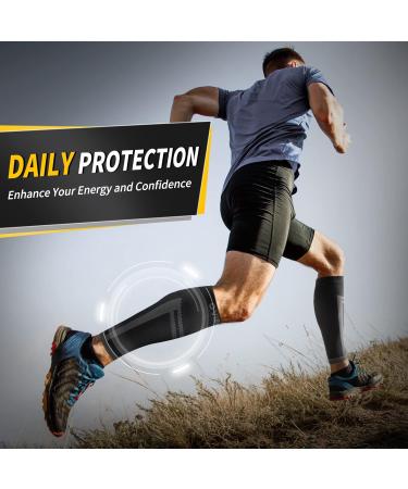 CAMBIVO Calf Compression Sleeve Men and Women Footless Compression Socks for Calf Support Shin Splints Support Running Sports Flight Hiking Marathon(PAIR) XXL Black - Buy Online on GoSupps.com