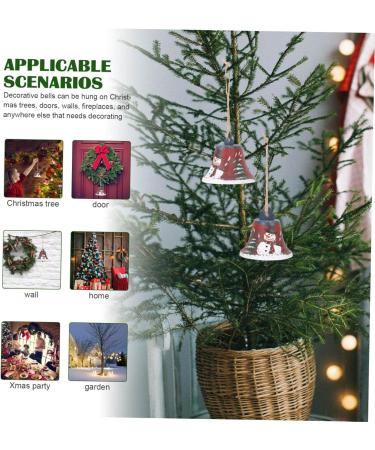Buy Abaodam 5-Set Wrought Iron Christmas Bell Pendants - Metal Ornaments for Tree Decor 7x7cm - Perfect Holiday Jewelry - Buy Online on GoSupps.com