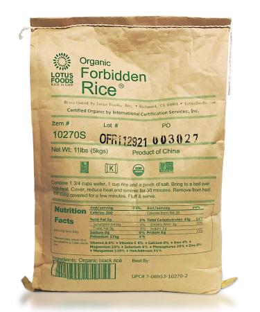 Lotus Foods Gourmet Organic Forbidden Rice, 11 Pound (Pack of 1)