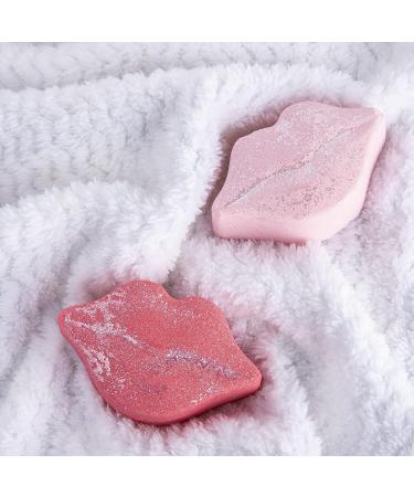 Nicole Miller Glitter Lips Bath Bomb Set - 2 Piece Colorful Scented Bath Bombs in Strawberry & Red Velvet for Women and Girls | Relaxing Bath Products - Buy Online on GoSupps.com