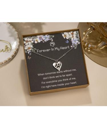 925 Sterling Silver Paw Pendant Necklace for Women - Loss of Pet Gifts, Pet Memorial and Sympathy Gift for Dog and Cat Lovers - Buy Online on GoSupps.com